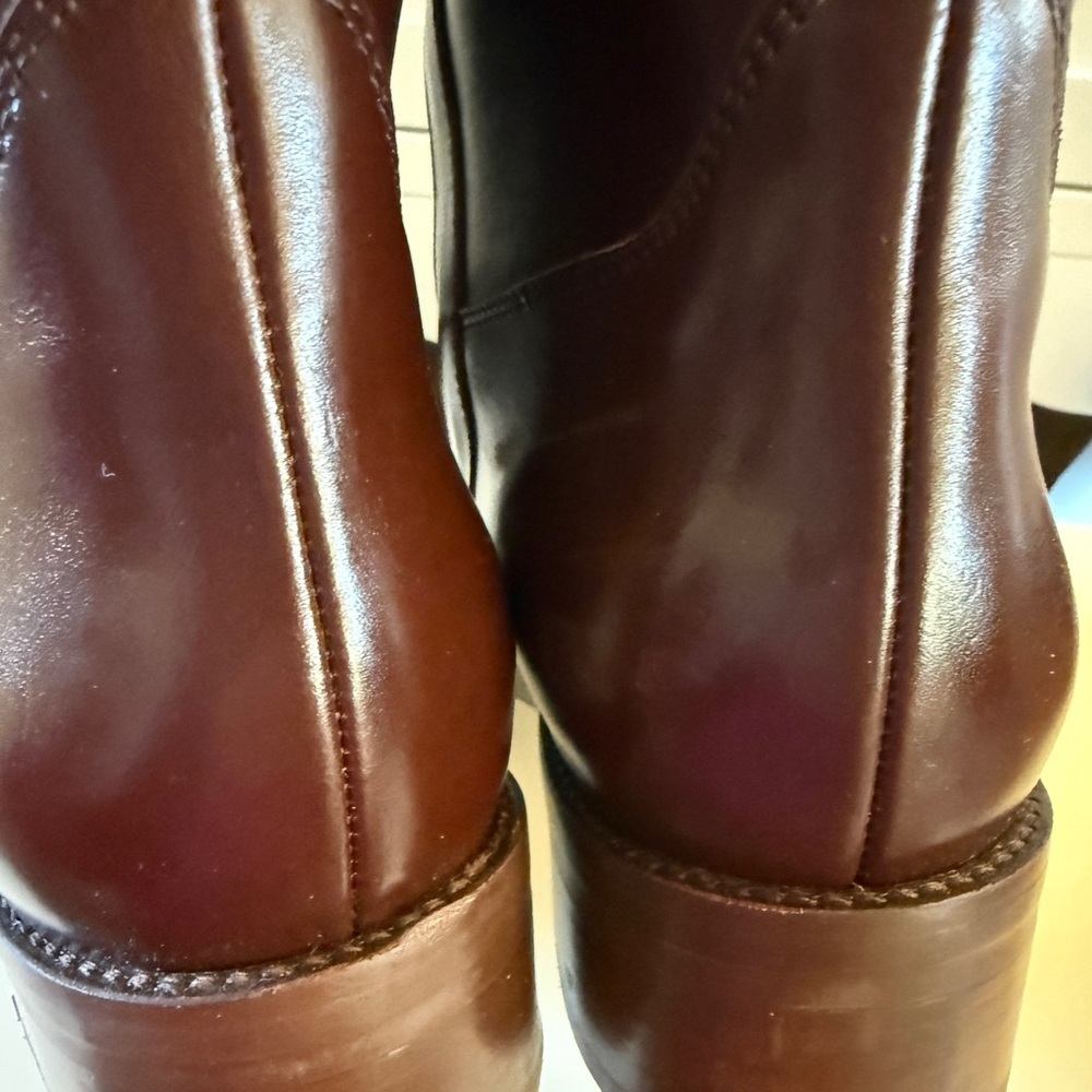 Sezane Bridget Knee Boots Glossy Chocolate - Size 11 - Picture 4 of 10